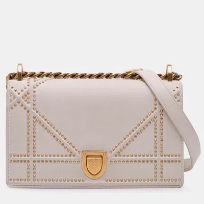 Pre-owned Dior Ama Flap In White