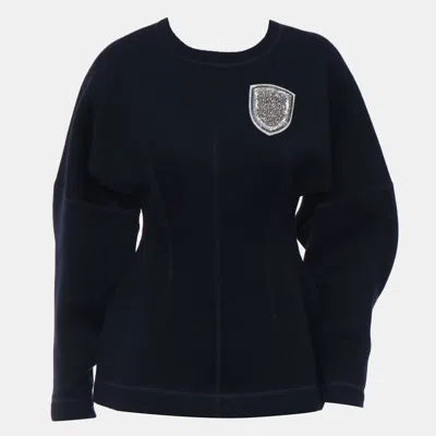 Pre-owned Dior Ama Long Sleeve Top In Blue