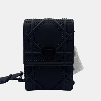 Pre-owned Dior Ama Vertical Chain Clutch In Black