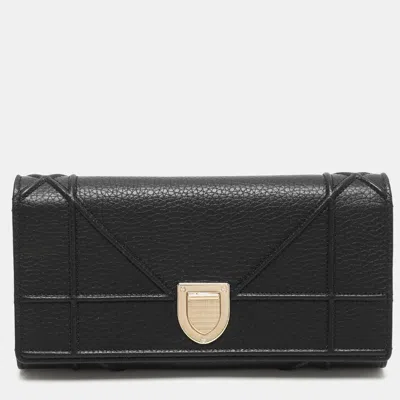 Pre-owned Dior Ama Wallet On Chain In Black