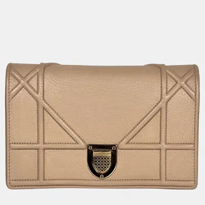 Pre-owned Dior Ama Wallet On Chain In Pink
