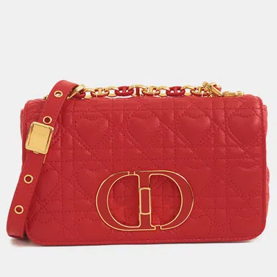 Pre-owned Dior Amour Cannage Caro In Red
