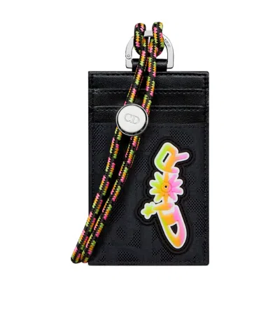 Dior And Lewis Hamilton Vertical Card Holder In Black