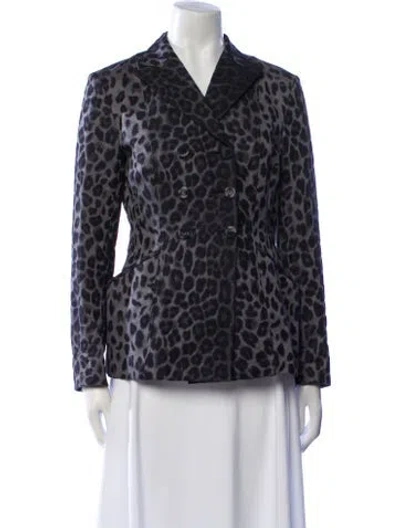 Pre-owned Dior Animal Print Blazer In Black