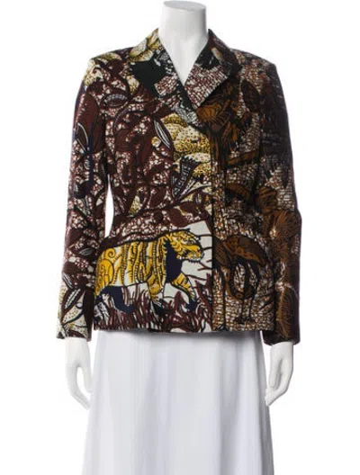 Pre-owned Dior Animal Print Blazer In Brown
