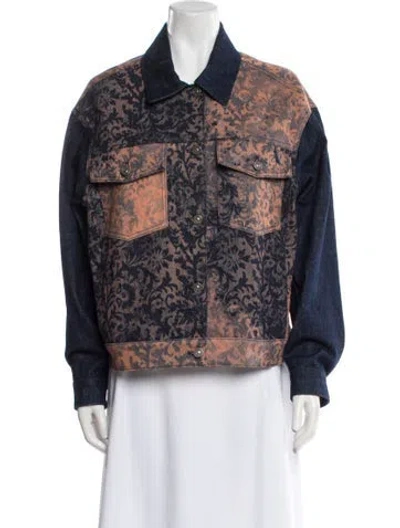 Pre-owned Dior Animal Print Denim Jacket In Blue