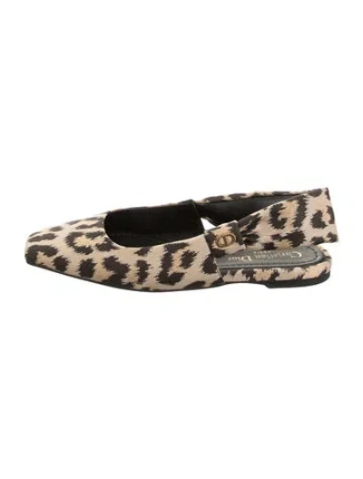 Pre-owned Dior Animal Print Flats In Neutrals