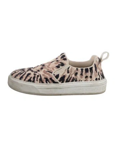 Pre-owned Dior Animal Print Flats In Silver