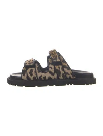 Pre-owned Dior Animal Print Slides In Neutral