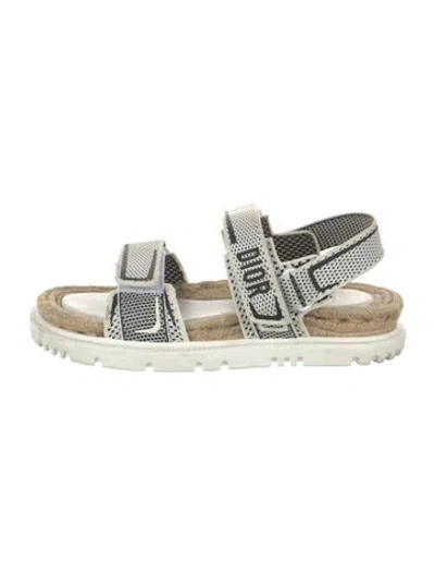 Pre-owned Dior Animal Print Slingback Sandals In White