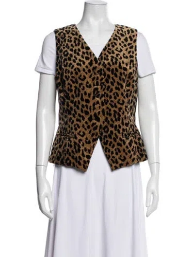 Pre-owned Dior Animal Print Vest In Brown