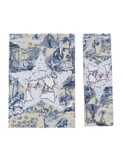 Pre-owned Dior Around The World Limited Edition Notebook Pencil Set In Green