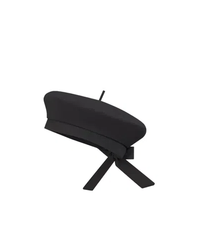 Dior Arty  Oblique Beret With Bow In Black
