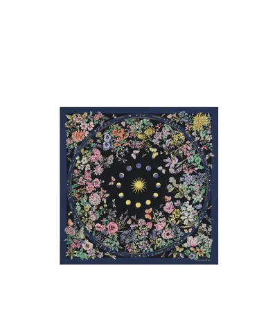 Dior Astral Flowers 90 Square Scarf In Blue