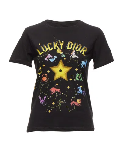 Pre-owned Dior Astrology Star Print T-shirt In Black/black