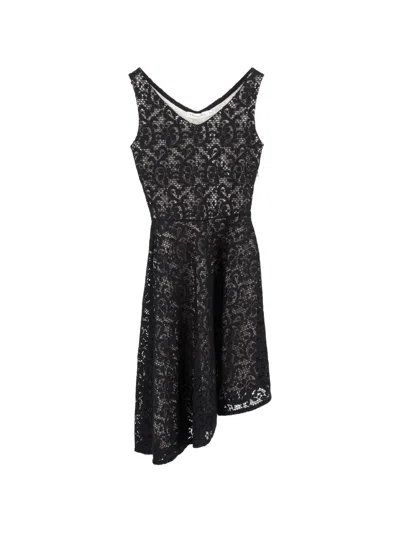Pre-owned Dior Asymmetric Lace Dress In Black
