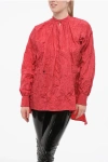 Dior Asymmetric Oversized Blouse With Wrinkled Effect In Red