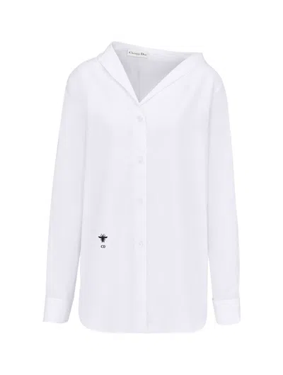 Dior Asymmetric Shirt In White