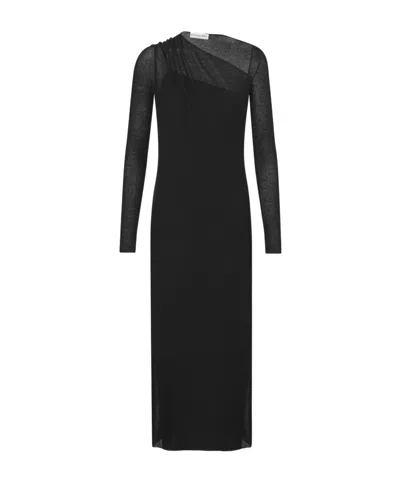 Dior Asymmetrical Mid-length Dress In Black