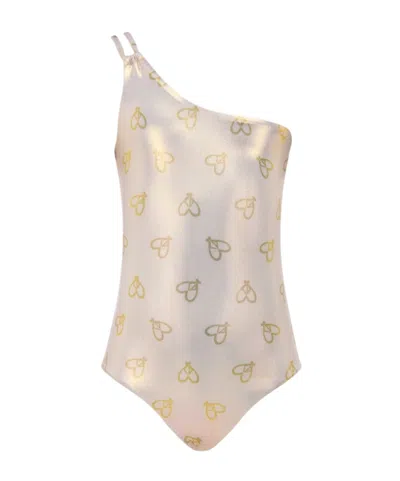 Dior Asymmetrical One-piece Swimsuit In Nude | ModeSens