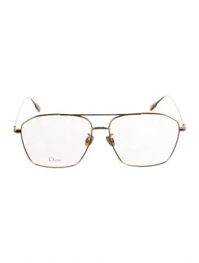 Pre-owned Dior Aviator Eyeglasses In Gold