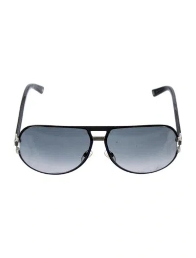 Pre-owned Dior Aviator Gradient Sunglasses In Black/blue