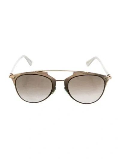 Pre-owned Dior Aviator Gradient Sunglasses In Gold