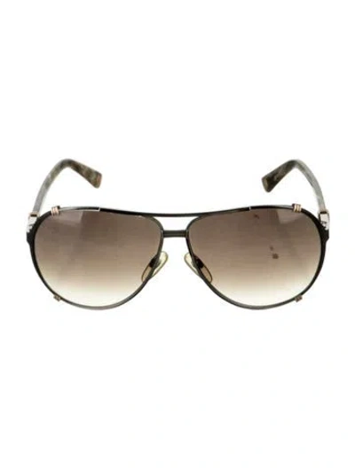 Pre-owned Dior Aviator Gradient Sunglasses In Silver