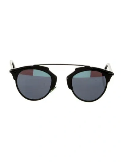Pre-owned Dior Aviator Mirrored Sunglasses In Black