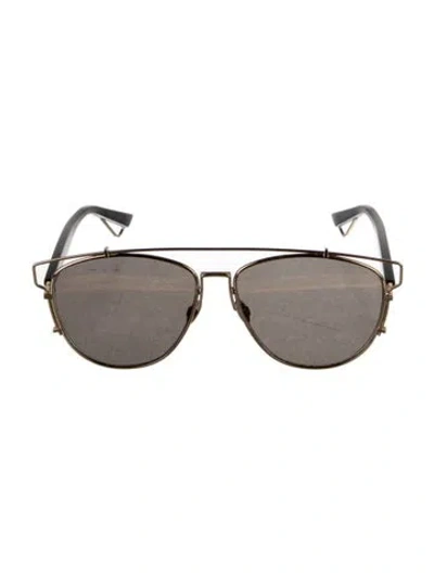 Pre-owned Dior Aviator Mirrored Sunglasses In Black