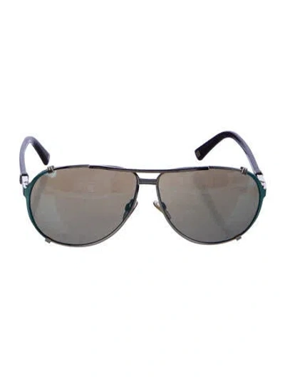 Pre-owned Dior Aviator Mirrored Sunglasses In Blue/silver