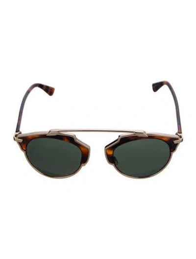 Pre-owned Dior Aviator Mirrored Sunglasses In Brown