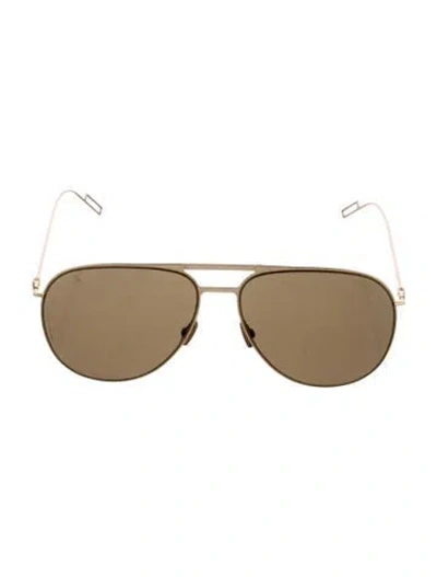 Pre-owned Dior Aviator Mirrored Sunglasses In Gold