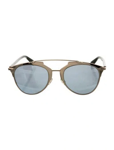 Pre-owned Dior Aviator Mirrored Sunglasses In Gold