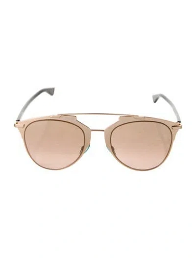 Pre-owned Dior Aviator Mirrored Sunglasses In Gold