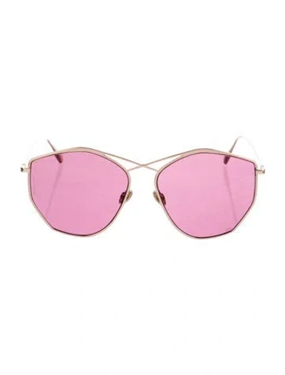 Pre-owned Dior Aviator Mirrored Sunglasses In Gold
