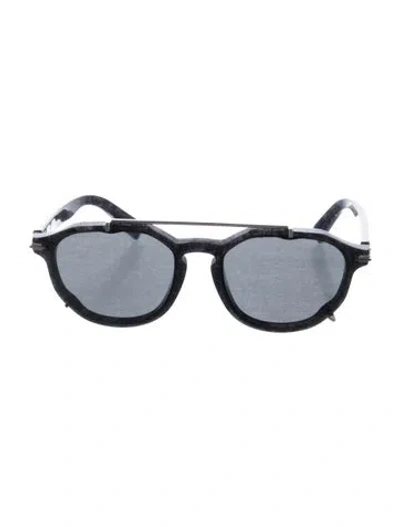 Pre-owned Dior Aviator Tinted Sunglasses In Blue