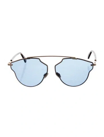 Pre-owned Dior Aviator Tinted Sunglasses In Blue