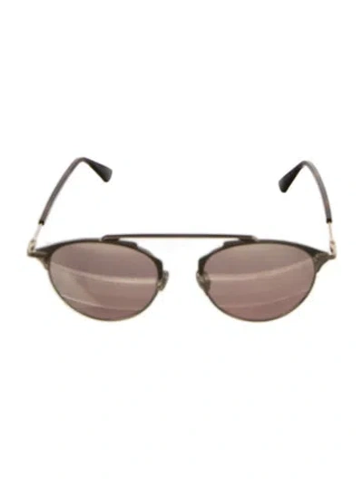 Pre-owned Dior Aviator Tinted Sunglasses In Gold