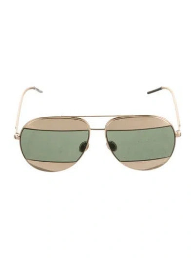 Pre-owned Dior Aviator Tinted Sunglasses In Gold