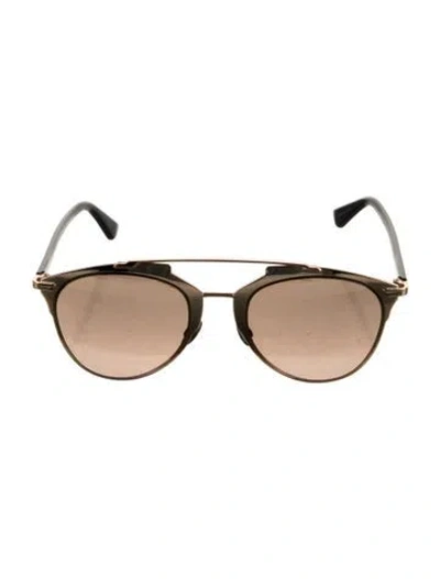 Pre-owned Dior Aviator Tinted Sunglasses In Gold