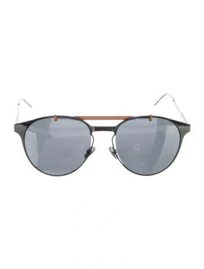 Pre-owned Dior Aviator Tinted Sunglasses In Silver