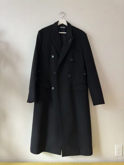 Pre-owned Dior Aw18 Cashmere Wool Double Breasted Coat In Black