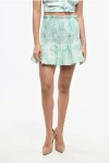 Dior Azulejo Patterned Cotton Miniskirt With Flounced Bottom Grösse 42 In Green