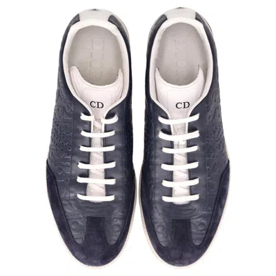 Pre-owned Dior B01 Leather & Suede  Oblique Sneakers In Black