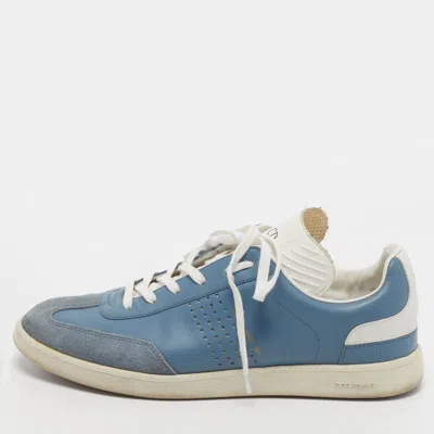 Pre-owned Dior B01 Size 40 Blue/white Leather And Suede Lace Up Sneakers