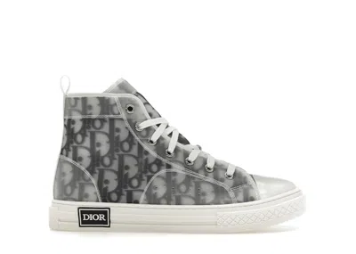 Pre-owned Dior B23 High (kids) Sneakers In White/black/ Oblique