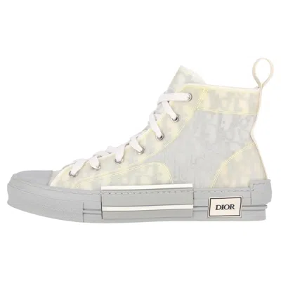 Pre-owned Dior B23 High-top Oblique Sneakers In Gray