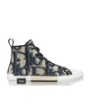 Dior Logo Tied With High-top Casual Sneakers In Multicolor