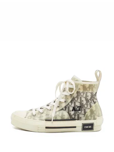 Pre-owned Dior B23 Monogram High-top Sneakers In White